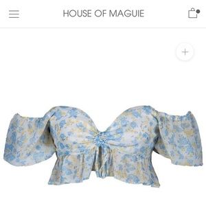 ISO house of maguie TIRZA SLEEVE FLORAL CROP TOP